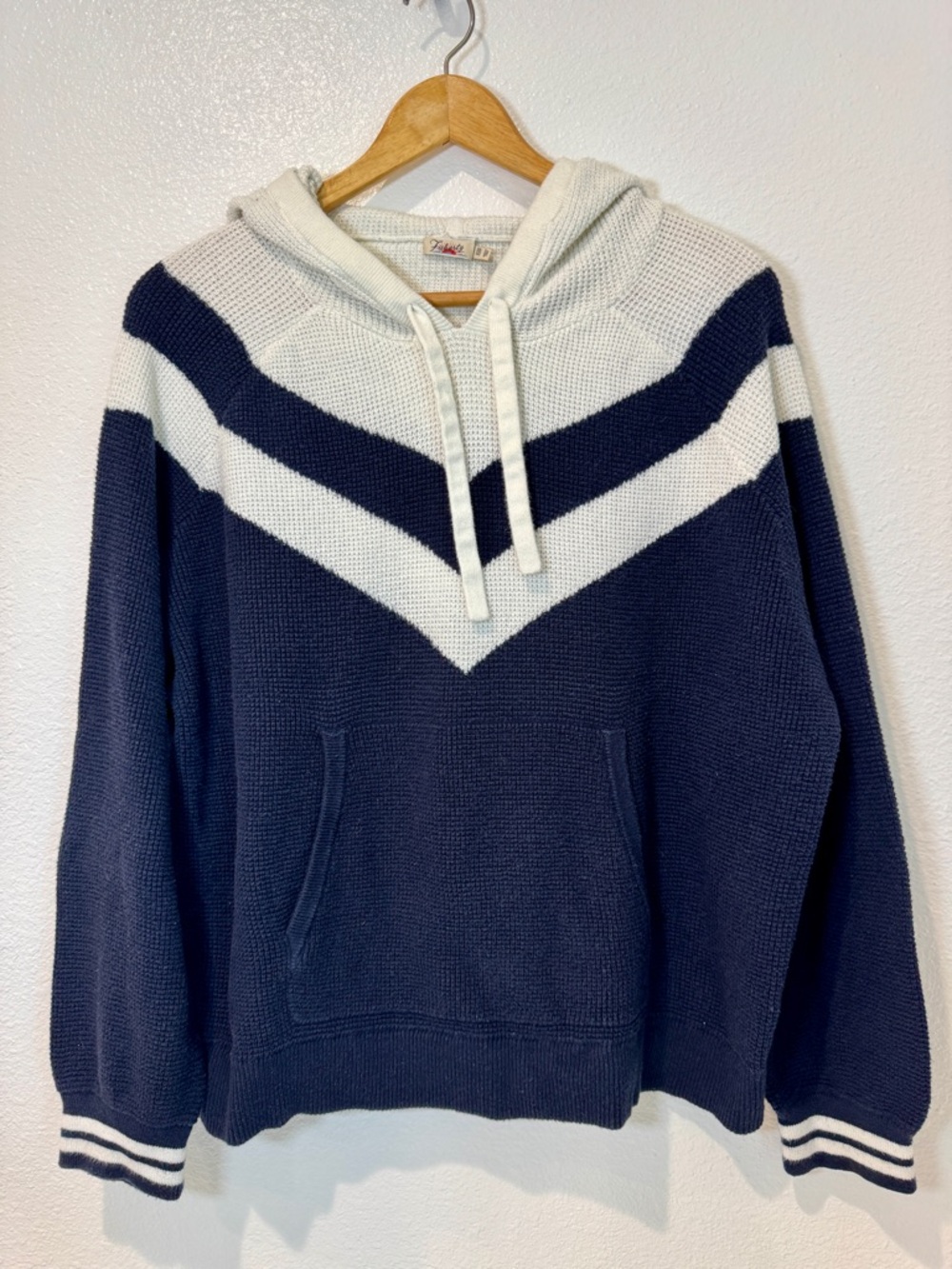 Faherty Throwback Sweater Hoodie Womens XXL Waffle Knit Cotton Cashmere Coastal